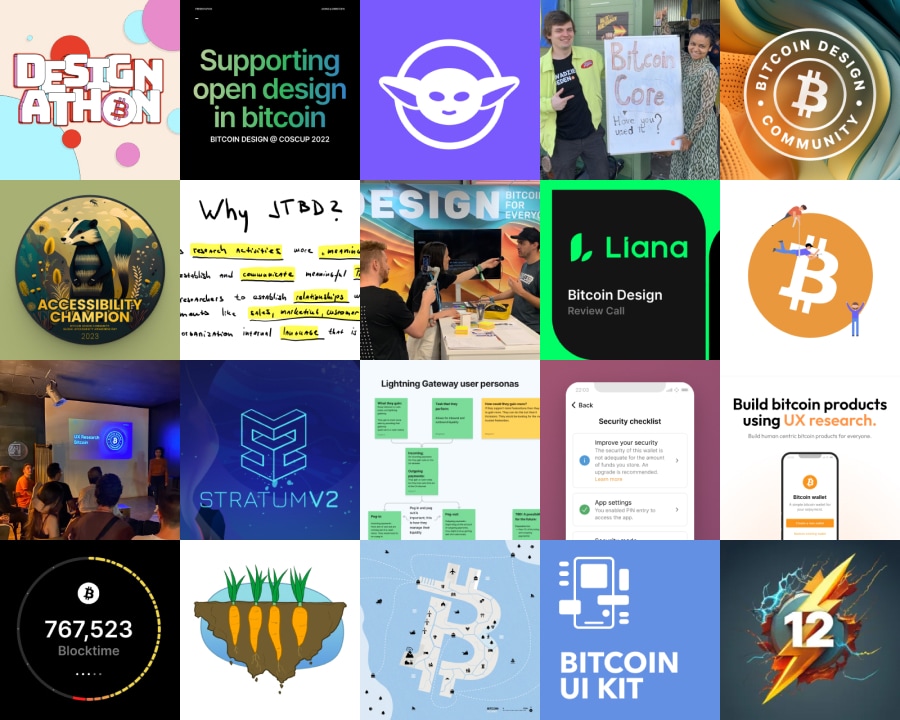 Collage of snapshots and designs from community activity